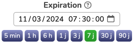 Choix de la date d'expiration