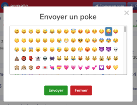 Choix de l'emoji à envoyer